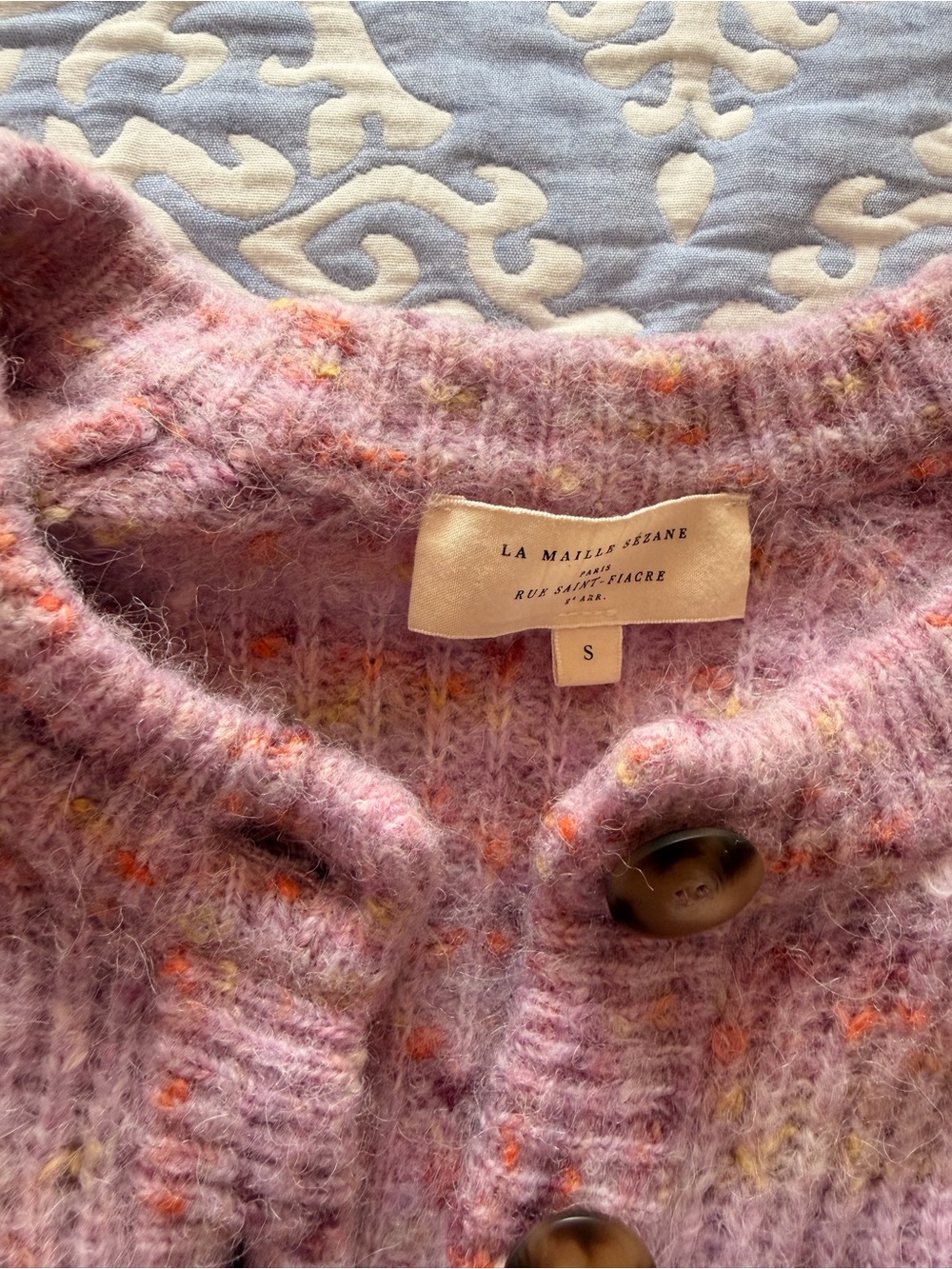 Sézane Othello Cardigan – Multicoloured Lilac - Picture 5 of 7